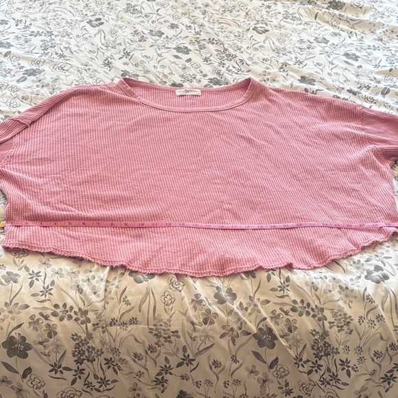 Carlyjean LA Anthropologie Dusty Rose Waffle Knit Top - Picture 4 of 7